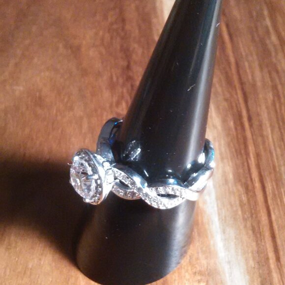 Simulated Diamond Sterling Silver Ring (Size 8) - Picture 12 of 14
